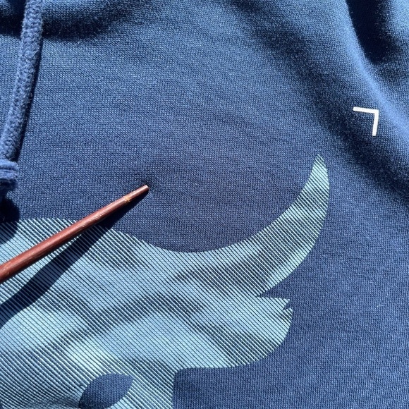 Men's Under Armour x Project Rock Hoodie Blue S Bull Gym Activewear Weight Fit - Picture 7 of 12